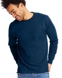 Hanes® Men's Tagless Pocket LS Tee