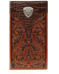 Ariat® Men's Tooled Croc Rodeo Wallet