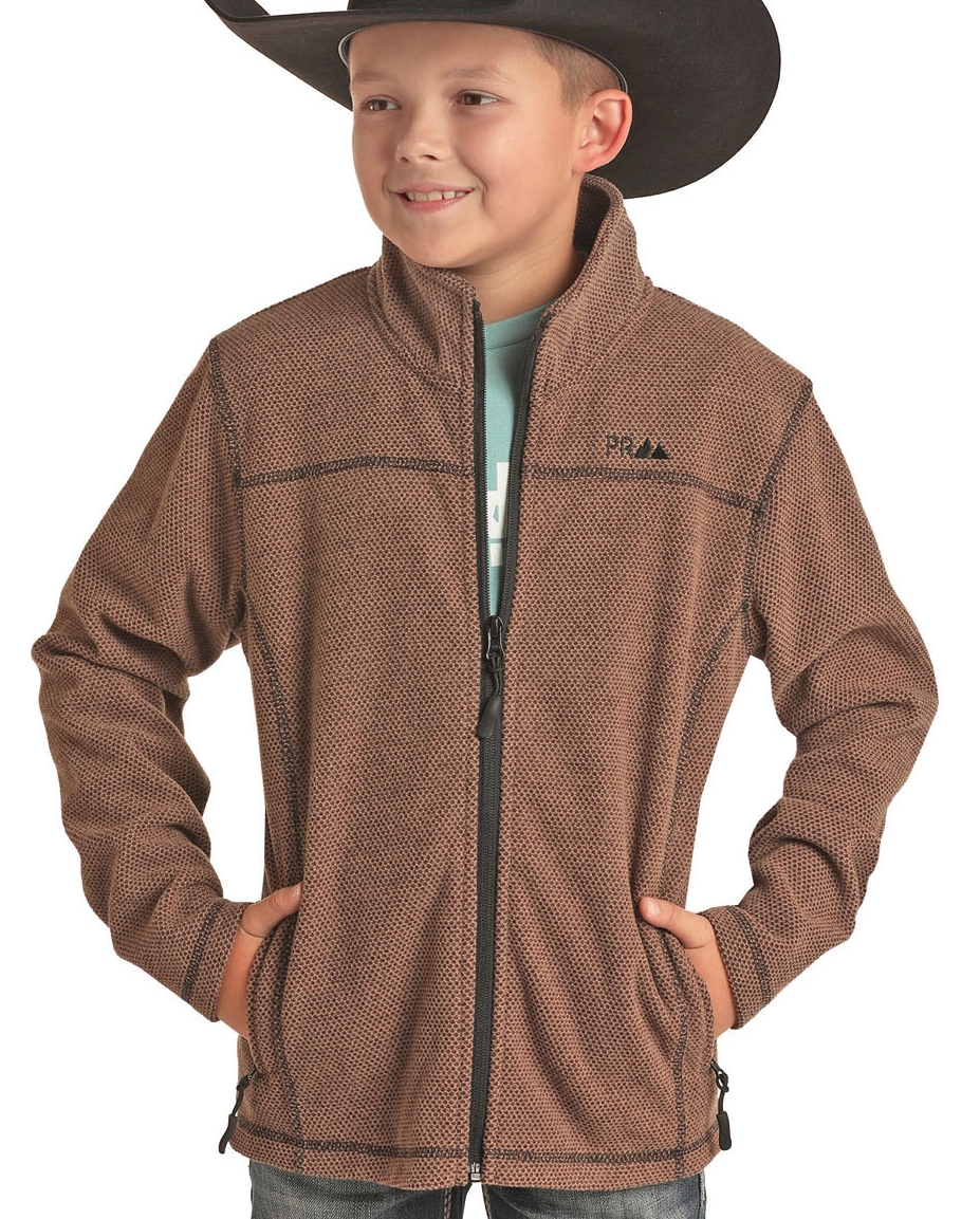 Powder River Outfitters Kids' Fleece Jacket Tan Fort Brands