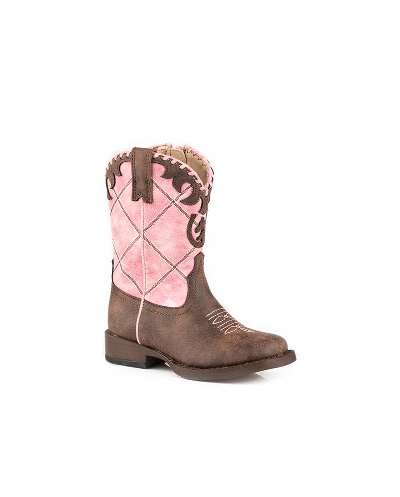 Roper® Girls' Square Toe Pink Top Boot Fort Brands
