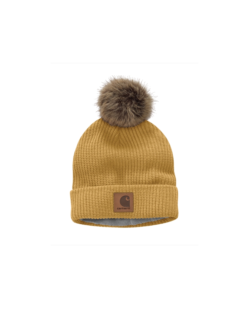 Ladies' Fleece Lined Pom Pom Hat 