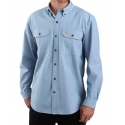Carhartt® Men's LS Midweight Chambray Blue - Big and Tall