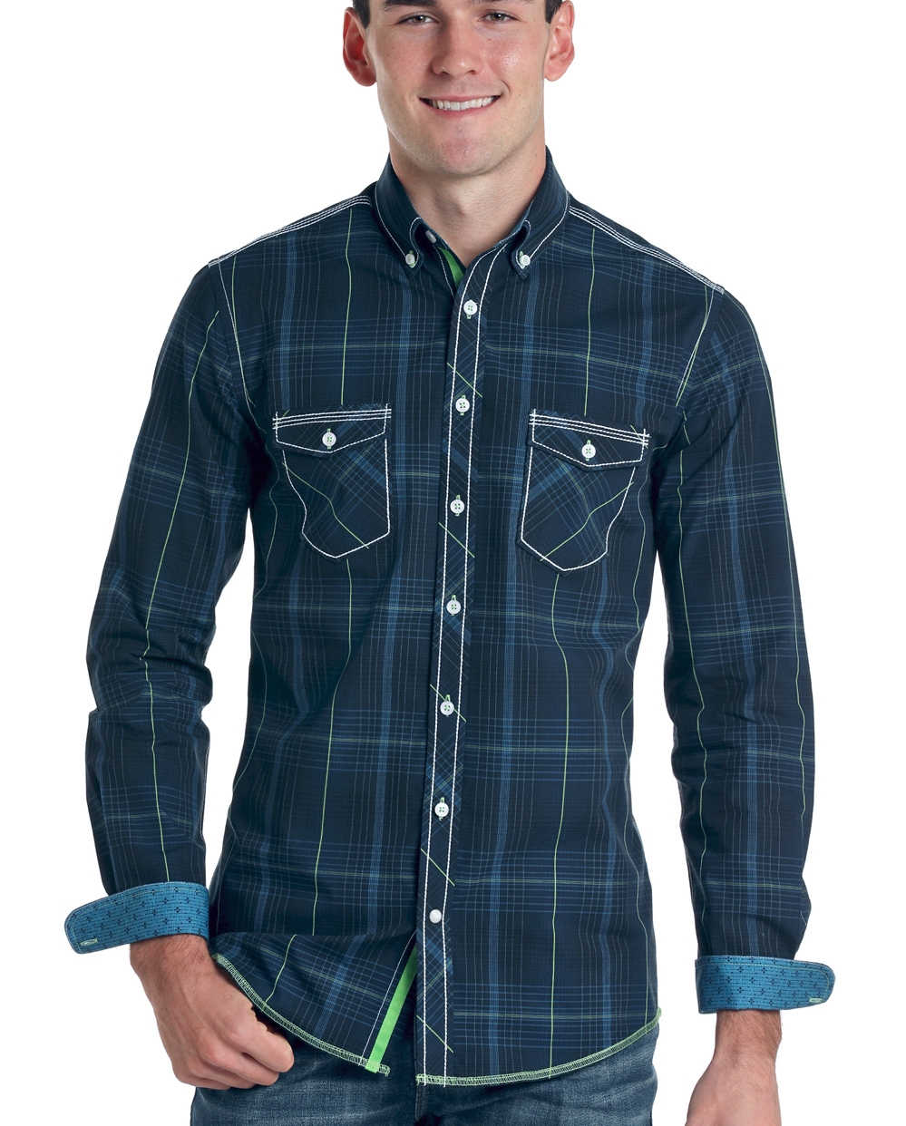 Larkspur Ombre Plaid Shirt - Fort Brands