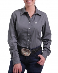 Cinch® Ladies' Grey LS Solid Shirt