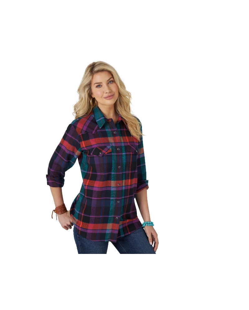 Wrangler® Ladies' Boyfriend Fit Flannel 
