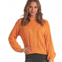 Rock and Roll Cowgirl® Ladies' Yellow Cable Knit Sweater