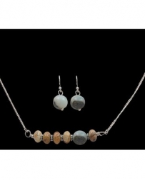 3D Belt Company® Ladies' Natural Stone Necklace/Earring Set