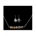 3D Belt Company® Ladies' Natural Stone Necklace/Earring Set