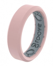 Groove Life® Ladies' Edge Thin Rose Quartz Silicone Ring