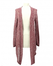 Ladies' Heather Burgundy Cardigan