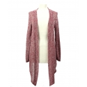 Ladies' Heather Burgundy Cardigan