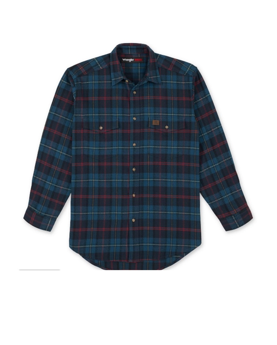 Wrangler® Men's Heavyweight Flannel Shirt Big and Tall Fort Brands