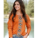 Cruel® Ladies' Copper Embroidered Top