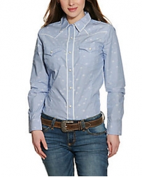 Wrangler® Ladies' Blue Stars LS Snap Shirt