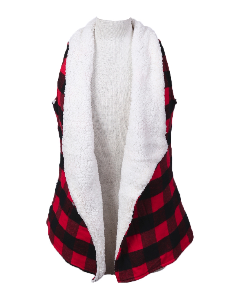 plus size buffalo check vest