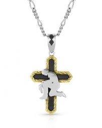 Montana Silversmiths® Men's Kneeling Cowboy Cross Necklace