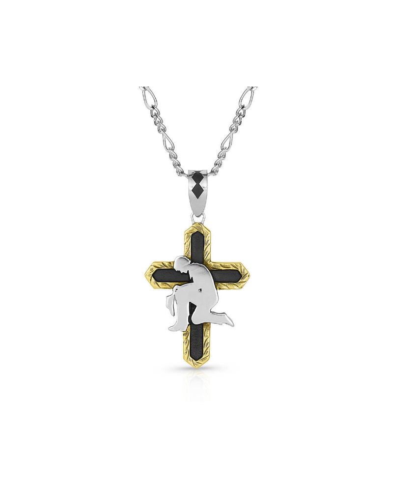 Montana Silversmiths® Men's Hammered Cross Necklace