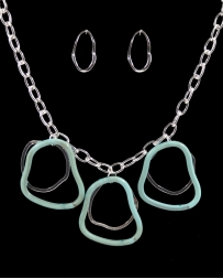 Just 1 Time® Ladies' Silver And Turquoise Set