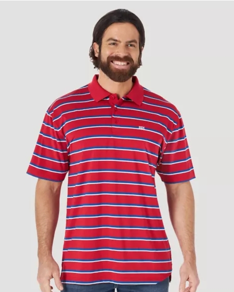 Red and sales white striped polo