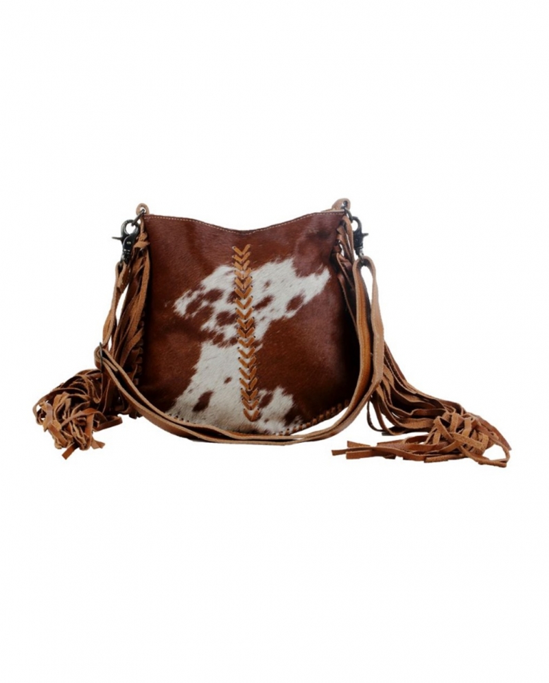 Leather and Hair on Cowhide Western Fringe Purse -  UK