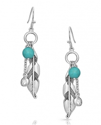 Montana Silversmiths® Ladies' Charming Feather & Turquoise Earrings
