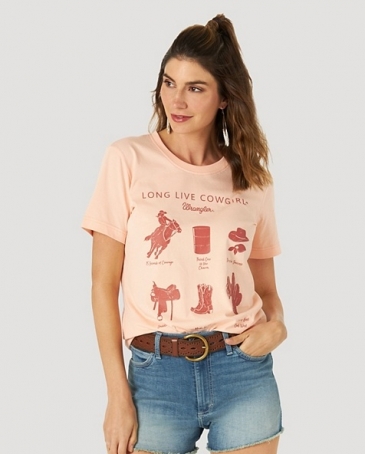 Wrangler Retro® Ladies' Long Live Cowgirls Graphic Tee - Fort Brands