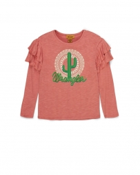 Wrangler® Girls' Ruffle Sleeve Cactus Graphic