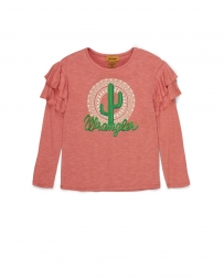 Wrangler® Girls' Ruffle Sleeve Cactus Graphic