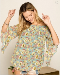 Ladies' Doe&Rae Floral Bell Sleeve