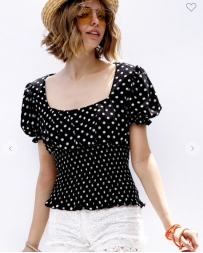 Ladies' Polka Dot Smock Top