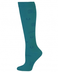 Boot Doctor® Ladies' Turquoise Over The Calf Sock