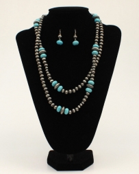 M&F Western Products® Ladies' Turquoise & Silver Bead Set