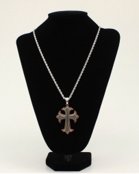 Twister Men's 2 Tone Cross Necklace