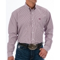 Cinch® Men's LS Stripe Burgundy Buttondown