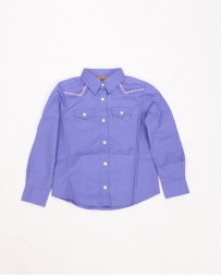 Wrangler® Girls' Purple LS Snap Shirt
