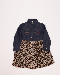 Wrangler® Girls' Denim And Cheetah Dress