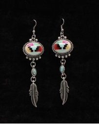 M&F Western Products® Ladies' Aztec Design w/Feather Earrings