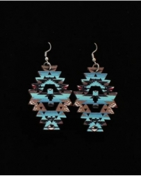 M&F Western Products® Ladies' Painted Wood Aztec Earrings