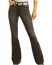 Rock and Roll Cowgirl® Ladies' Hi Rise Steel Grey Trouser