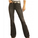 Rock and Roll Cowgirl® Ladies' Hi Rise Steel Grey Trouser