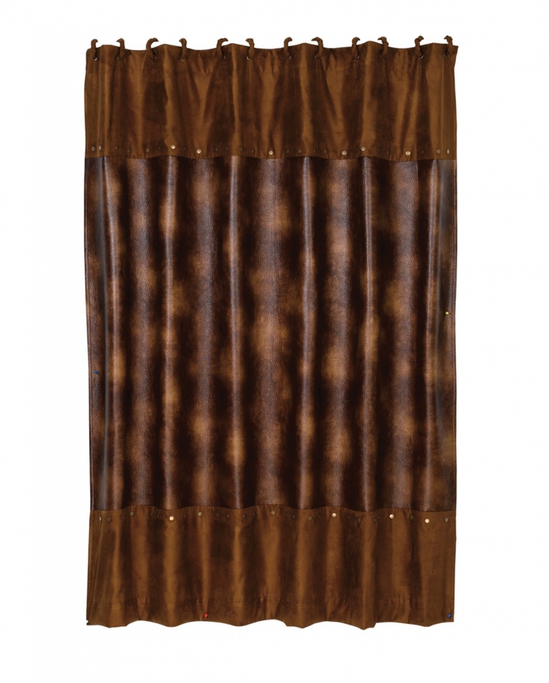 Rustic Faux Leather Shower Curtain Fort Brands Rustic Faux Leather Shower Curtain
