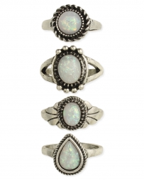Just 1 Time® Ladies' Opal and Silvertone Ring