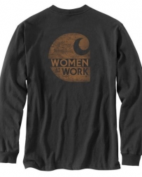 Carhartt® Ladies' LS Pocket T-Shirt Back Logo