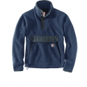Carhartt® Men's Fleece Pullover 1/4 Bluestone - Big and Tall