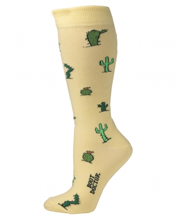 Boot Doctor® Ladies' Yellow Cactus Crew Sock