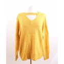 Just 1 Time® Ladies' Keyhole Mustard Sweater