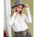 Just 1 Time® Ladies' Cream Turtleneck Top