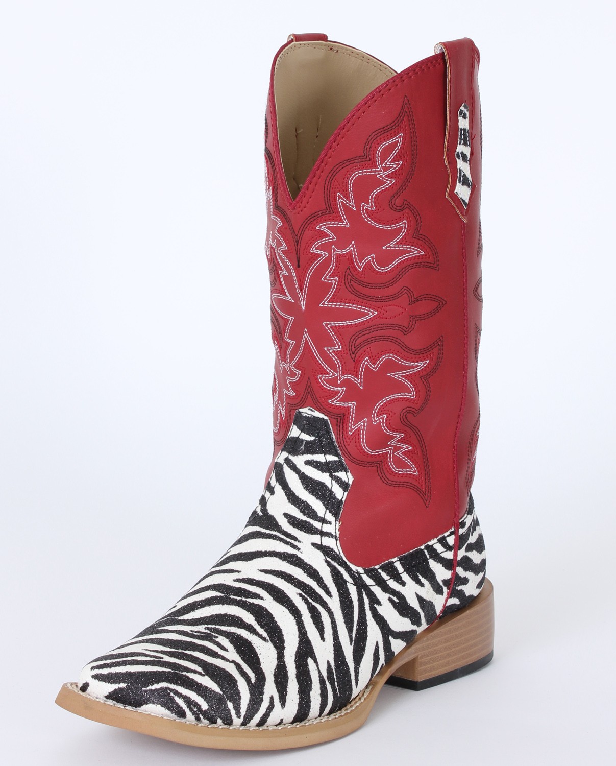 red glitter cowboy boots