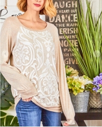 P.S. Kate® Ladies' Oatmeal And White Pullover