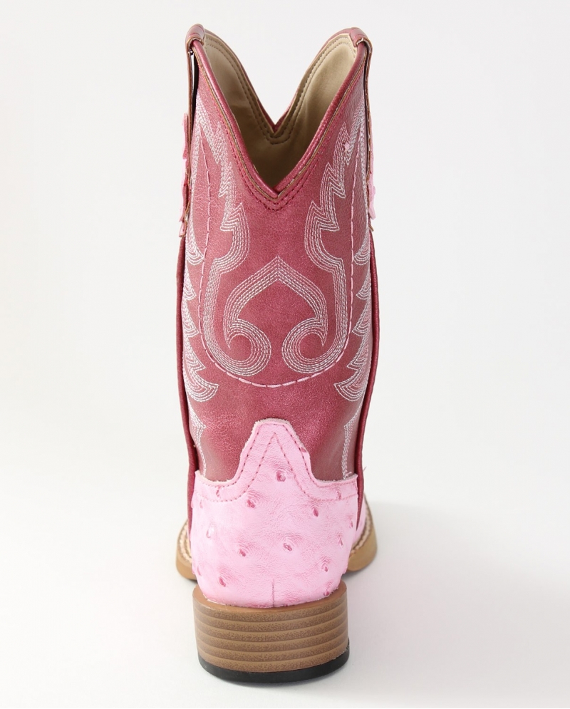 Roper® Girls' Pink Faux Ostrich Boots Child Fort Brands
